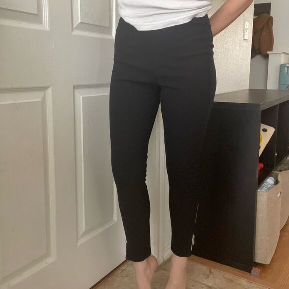 Rag & Bone Simone Slim Pants Size 8 Black White Zipper Ankle Length - Picture 2 of 5